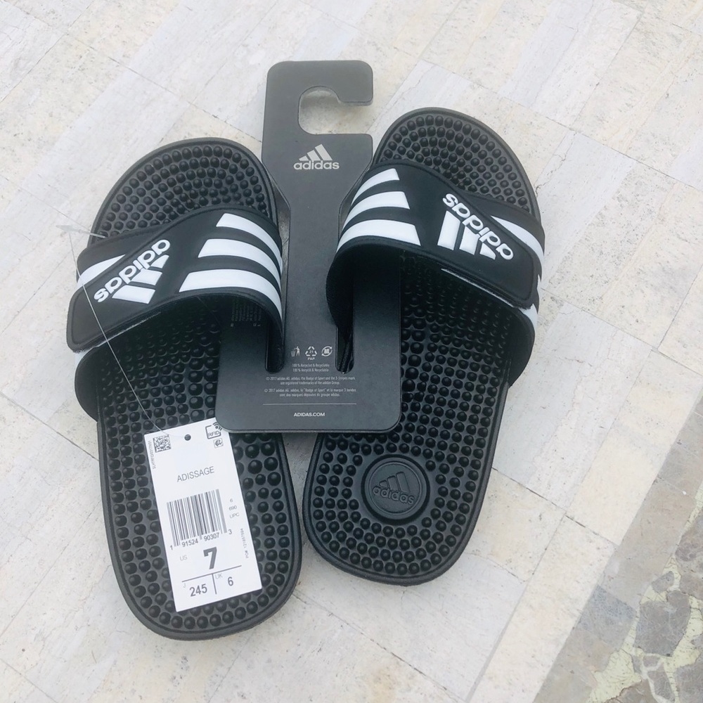 Adidas Adissage Black Slides Sandal Athletic Sport